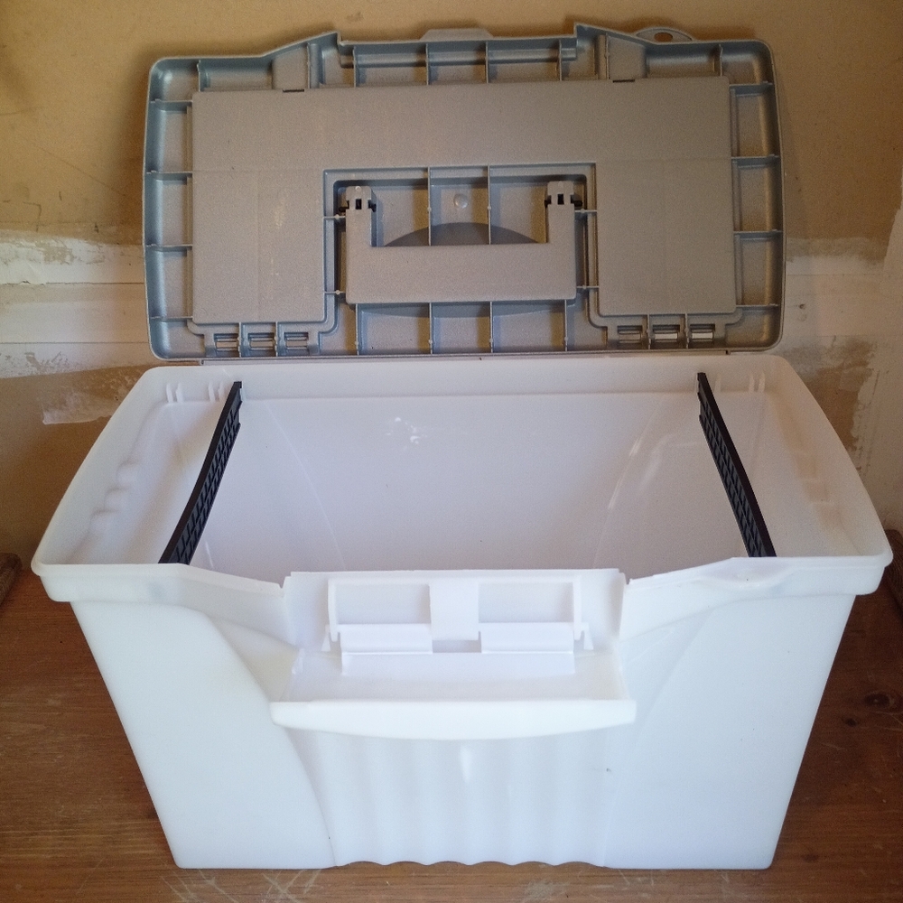 Silver and White File Storage Box - Picture 2 of 2